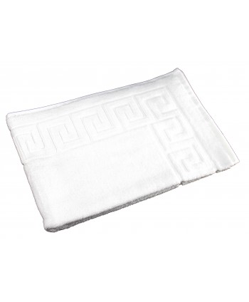 Tapis de bain blanc dessin grec