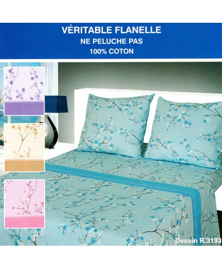 Parure de lit 1 personne flanelle 3 pièces